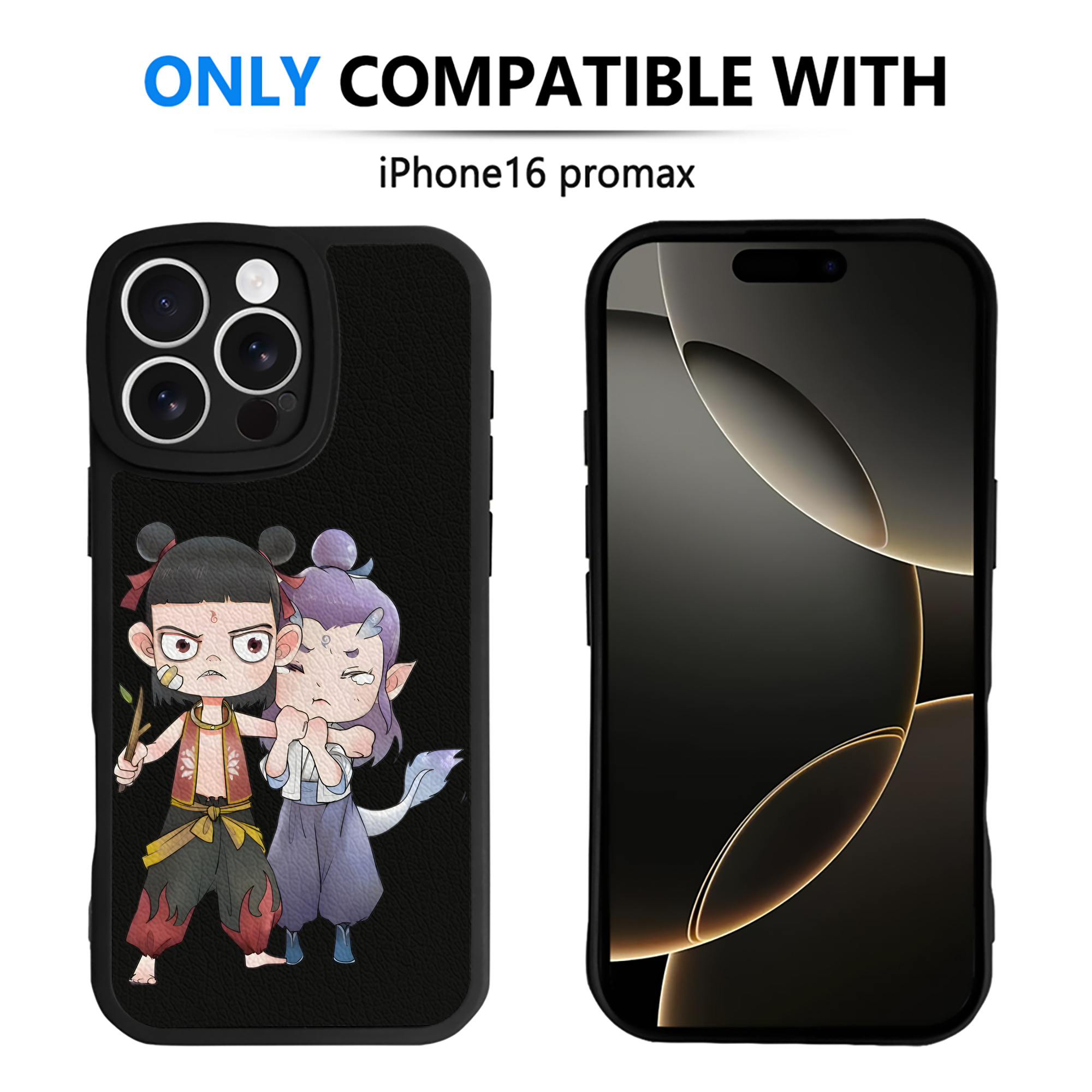 （画像用） Ne Zha 2 ナタ 魔童の大暴れ 【iPhone 16シリーズ対応】シリコンスマホケース（レザー調） 材質：シリコン